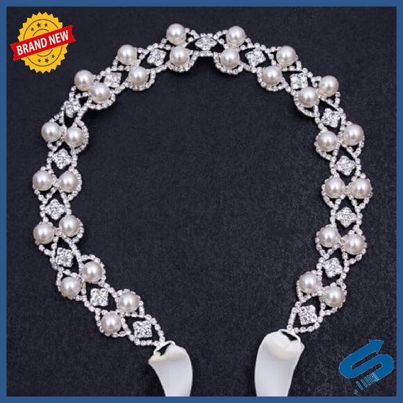 Handmade Rhinestone Pearl Wedding Belt Sash for Brides Bridesmaids main image 8